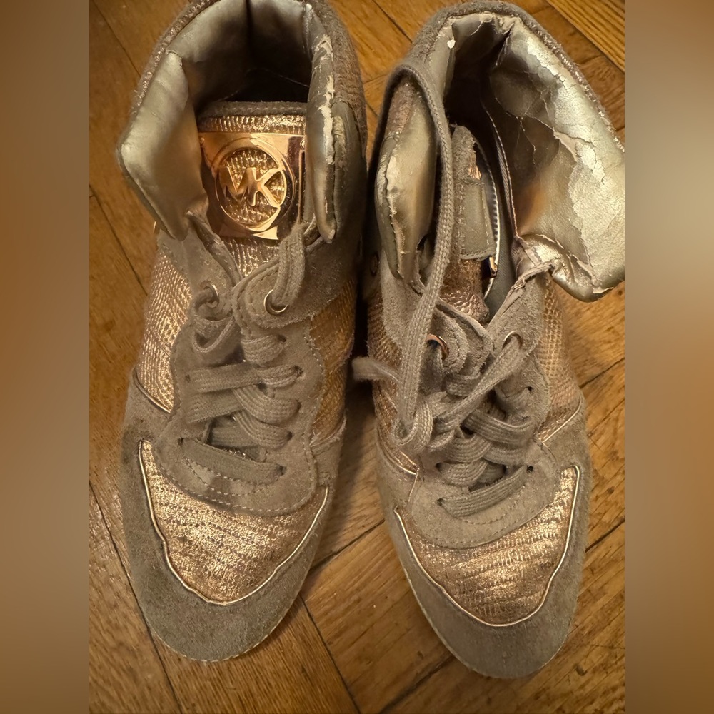 Michael Kors Gold High-Top Sneakers